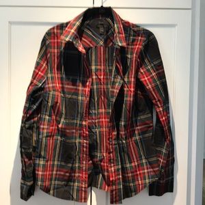 J. Crew tartan blouse size 10
